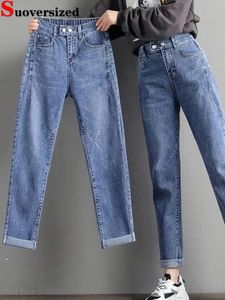 Damesjeans Vintage Hoge Taille Oversize 7XL Enkellange Stretch Baggy Denim Broek Casual Vrouw Spodnie Harem Pantalones Femme Hosen 231101