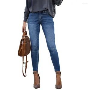Jeans pour femmes vintage haut taille pantalon crayon pour femmes streetwear slim pantalon denim féminin élastique plus serré