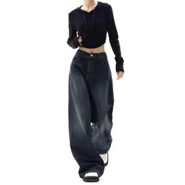 Damesjeans Vintage High Taille Wide Been Baggy Jeans Harajuku Grunge Rechte denim broek Oversized Street Losse Y2K Pants Koreaanse mode 240423