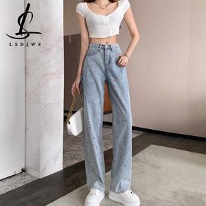 Damesjeans vintage jeans vrouw hoge taille vrouwelijke kleding rechte been jeans vrouwen 2022 Newjeans y2k Korean mode dames broek baggy l230316