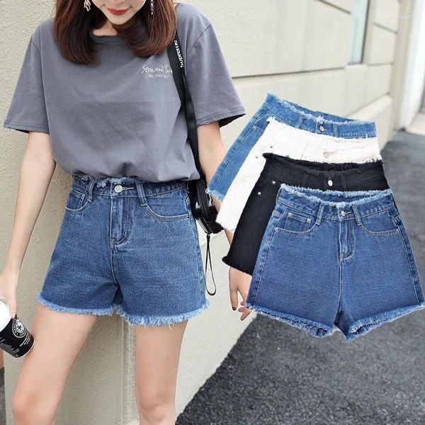 Jeans pour femmes Vintage taille sertissage Denim Shorts femmes 2023 Europe Style mode mince décontracté Femme court grande taille