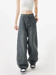 Jean Vintage Y2k Baggy Harajuku pour femmes, Streetwear esthétique des années 90, taille haute, pantalon en Denim, jambes larges, pantalon de Cowboy, vêtements
