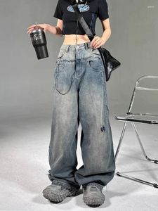 Jeans pour femmes Vintage Y2K Baggy Femmes Grunge Style Coréen 90s Streetwear Oversize Denim Cargo Pantalon Hippie Harajuku Pantalon 2024