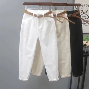 Damesjeans witte jeans dames losse casual harem broek lente zomer Koreaanse enkellengte denim broek dame cowboy broek kaki black 230303