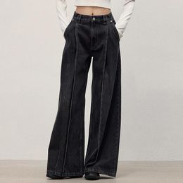 Jean femme jambe large haute rue ample Baggy Bootcut pantalon évasé