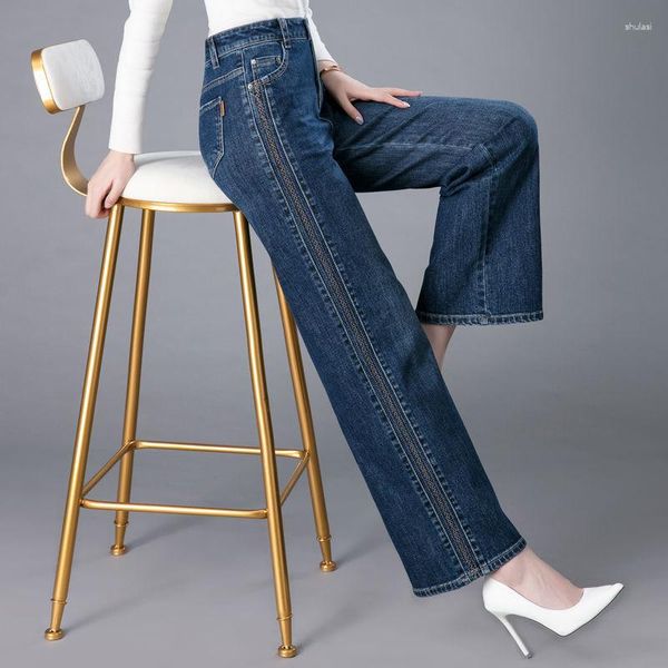 Jeans de mujer Pierna ancha Cintura alta Estiramiento Recto Ropa de calle coreana Estilo Y2k Jean Mujeres Pantalones de gran tamaño Harajuku Moda Ropa de calle