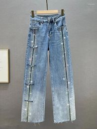 Jean femme Pantalon à jambes larges 2023 printemps taille haute ample mince vadrouille Pantalon Long Vintage Mujer coupe régulière