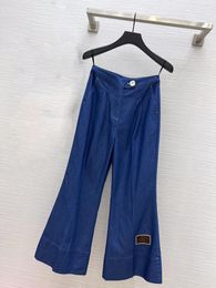 Damesjeans Wide puze broek met taille-voorste knopontwerp zijn veelzijdig en stijlvol 2024 Summer 0412