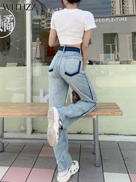 Jeans para mujeres con la primavera de la primavera Autumn Mujeres sueltas Pantalones heterosexuales