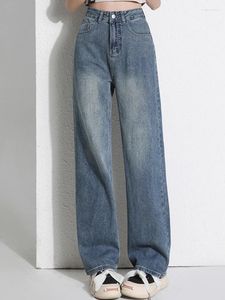 Dames jeans vrouw hoge taille baggy zaggy 90s vintage denim broek dame y2k oversized wide been retro blauw zwart beige witte casual broek