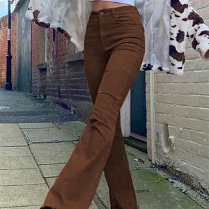 Jeans femme femme taille haute marron Pantalon Jeans pantalon Jean femme vêtements undefined streetwear Pantalon femme e fille 220402