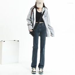 Jeans para mujer Mujer Retro Monos Tendencia Pantalones de mezclilla Mujer Alta Cintura Recta Ancho Pierna Vintage Streetwear Moda G323