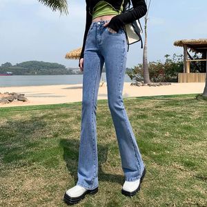 Jeans Femme Femme Skinny évasé coréen taille haute élasticité mince sexy noir bleu denim pantalon femme rue mode botte coupe pantalon