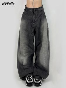 Jeans Femme Femme Été 90s Vintage Baggy Droit Denim Pantalon Y2k Vêtements Taille Haute Lâche Casual Pantalon Long Coréen Streetwear 230825