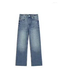 Jeans féminins Femmes 2024 Chic Fashion Mid-Waist Ankle Flare Vintage Button Zipper Pocket All-Match Casual Female Denim Pantalon Mujer