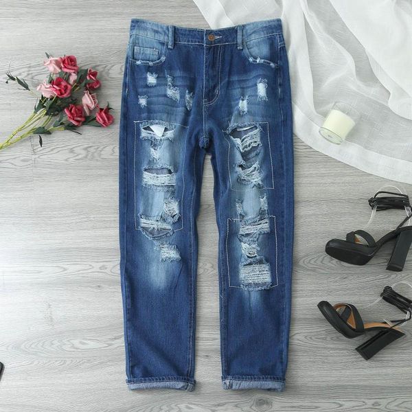 Jeans pour femmes Boyfriend pour femmes Stretchy Ripped Short Jean Pants For Women Summer High Waist Tall