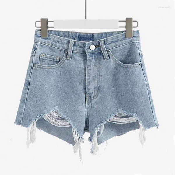 Jeans pour femmes short denim féminin haut taille décontractée pantalon court fashion girl coréen lâche jean sexy 2024 été