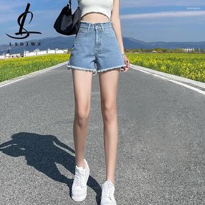 Jeans pour femmes short denim féminin pantalon féminin haute taille coréen streetwear noir y2k femme été 2024 mode