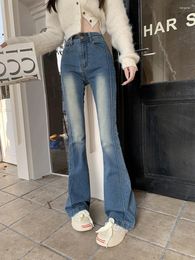 Jeans pour femmes en détresse Sling Flare Lady Streetwear Skinny Stretch Boot Cut Pantalon Denim Casual Long