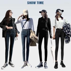 Jeans pour femmes Spring et automne Egirl High Waist Slim Tablers 2024 Fashion Femmes Black Leggings for Female Pantalon de crayon ZM