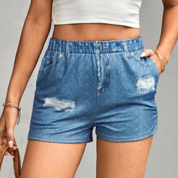 Jeans pour femmes Imitation de denim d'été pour femmes Pantalon décontracté