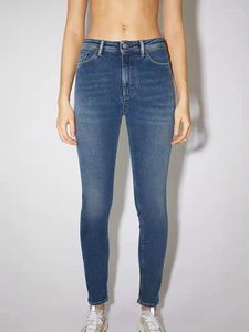 Jeans para mujeres Femenina de invierno para mujeres engrosado 2024 Color sólido femenino pantalones delgados delgados