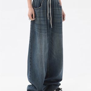 Damesjeans Women American Vintage Baggy Jeans Elastische taille Oversized Long Trouser Denim Pant Wide Leg Streetwear Straight Basic Daily 230403