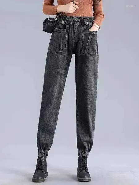 Jeans Femme Femmes Grande Taille 25-38 Streetwear Jogger Denim Pantalon Coréen Élastique Taille Haute Baggy Harem Casual Vintage Vaqueros Vaqueros