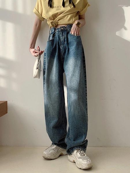 Jeans para mujeres Pantalones de carga para mujeres Autumer Casual Perdida de la cintura alta de la cabeza del mezclilla Harajuku Harajuku Vintage Straight Y2K Korean Pantalones