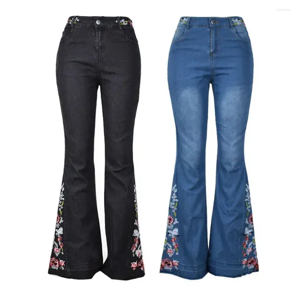 Jeans pour femmes pantalons denim de jean taille élastique
