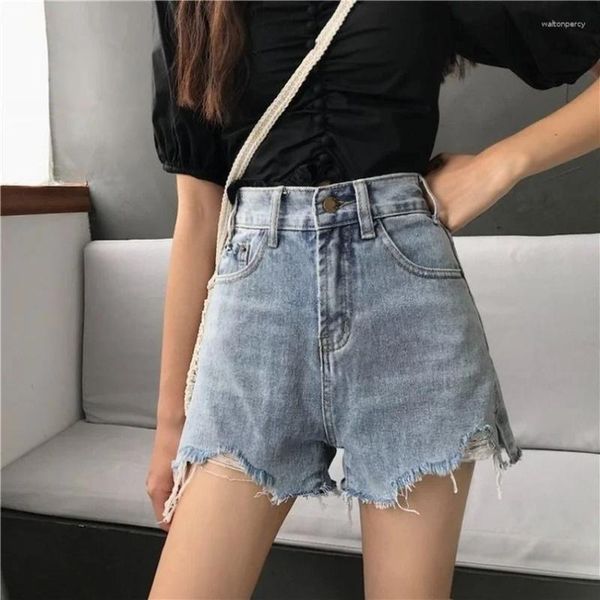 Jeans pour femmes femmes denim shorts vintage déchiré été taille haute femme chic streetwear élégant filles sexy gozbkf