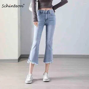 Jeans para mujeres Pantalones divididos para mujeres Denim Skinny Skinny Office Lady Elasticity pantalones para gran tamaño 2024 Spring Summer
