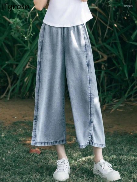 Jeans para mujeres Diseño de mujeres Vacaciones sueltas cómodas bordados de streenwear simples reto de pantorrilla elegante atractivo chino estilo chino