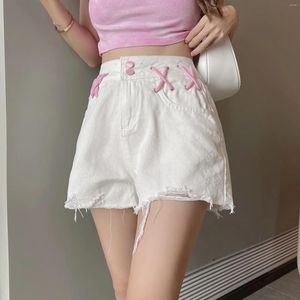 Jeans pour femmes concepteurs femmes shorts bandage zipper sexy girls club-wear harajuku mince denim hipster adolescents d'été.