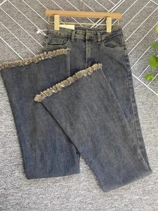 Jeans de femmes Femme Flare Pantalon co-boy de taille haute de taille coréenne HARAJUCKU Oversize Denim Traflers 90S Aesthetic Y2k 2000 Vêtements trashy