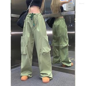 Damesjeans Dames Groen Cargo Vintage Streetwear Wijde Pijpen Broek Baggy Hoge Taille Casual Rechte Denim Broek Dames Bodems Zomer