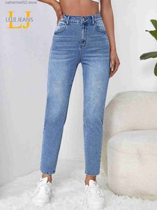 Damesjeans vrouwen harem losse hoge taille jeans plus maat 100kgs 175 cm lange dame dames spijkerbroek rekbare zwarte rechte dames jeans voor moeder T230826