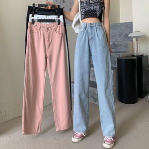 Vrouwen Jeans Hoge Taille Zwart Roze Koreaanse Mode Y2k Zomer Baggy Cargo Broek Vintage Wijde Pijpen Denim Broek Vrouwelijke kleding 2023
