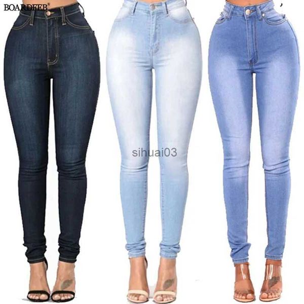 Jeans Femme Femmes taille haute jean 2023 printemps été maigre décontracté bureau dame mince levage fesses Denim crayon pantalon femme élastique pantalon