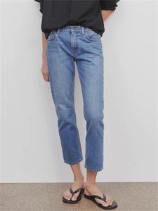 Jeans para mujer Mujeres de cintura alta Slim Lápiz Pantalones de mezclilla Otoño 2024 Señoras Vintage Color lavado Viajes