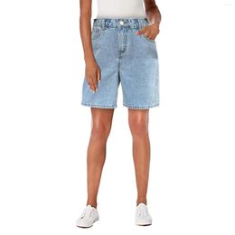 Jeans da donna Pantaloni a vita alta da donna Pantaloncini di jeans casual larghi larghi Tasche corte di medie dimensioni Streetwear Pantalones Y2K