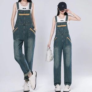 Dames jeans vrouwen los fit mode overalls wide been jumpsuit zomer casual elegante 2024 yc65