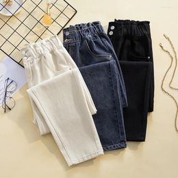 Jeans pour femmes femmes plus taille taille haute sarouel denim pantalon lâche femme élastique pantalon droit décontracté surdimensionné maman