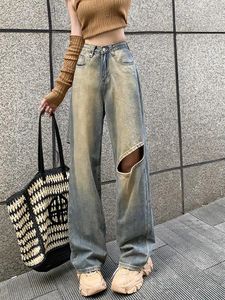 Jeans pour femmes pantalon bleu rétro