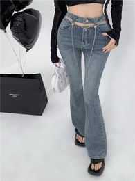 Jeans pour femmes femmes rétro design creux taille féminine haute jambe à jambe large pantalon de jean salas termicas mujer