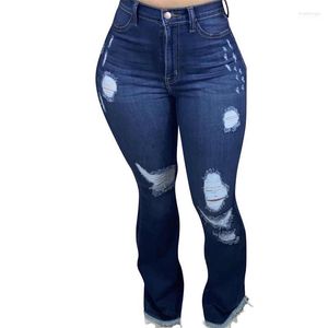 Jeans pour femmes Femmes 2022 Femmes Mode Sangle extensible High Lady Winter Plus Taille Skinny Leggings Denim Vintage Flare Pantalon Girs