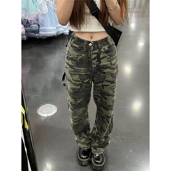 Jeans Femme Pantalon Camo femme vert militaire armée pantalon de Combat jean large pantalon tactique pantalon de survêtement Camouflage pantalon cargo femme 230306