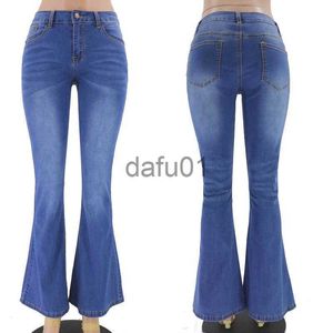 Jeans pour femmes Jeans pour femmes Flare Femmes Denim Pantalon Bleu Distressed Skinny Bell Bottom Maman Dames Stretch Low Rise Pantalon 2023 x0914