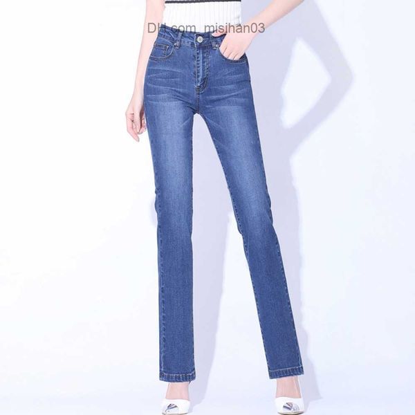 Jeans pour femmes Jeans en denim moulants pour femmes jambes droites fines au printemps et en été pur coton élastique S à 6XL Z230717