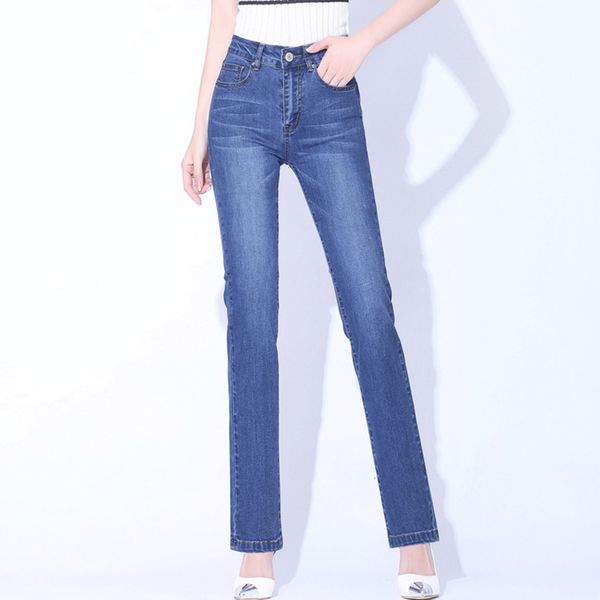 Jeans pour femmes Jeans en denim serré pour femmes jambes droites et fines au printemps et en été pur coton élastique S à 6XL 230407